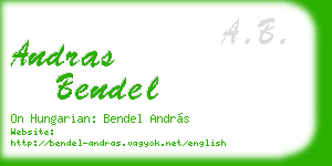 andras bendel business card